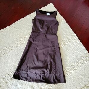NWT J Crew Grace Kelly A-Line Cocktail Tea Dress size 0 Olive/Brown Silk